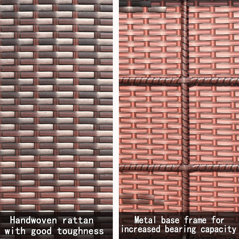 Winston Porter Katence Patio Outdoor Furniture Set 4 Pieces Porch Wicker Chairs Rattan Balcony